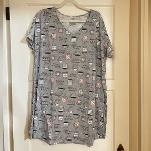 Gray Coffee Night Gown NWOT Size 2X/3X